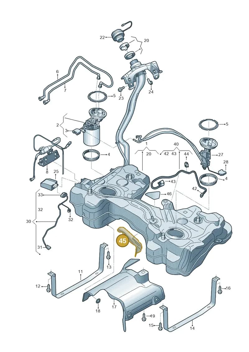 8Y0201963 — Audi A3 Sportback (2019-2025) diagram 596201150, position 45