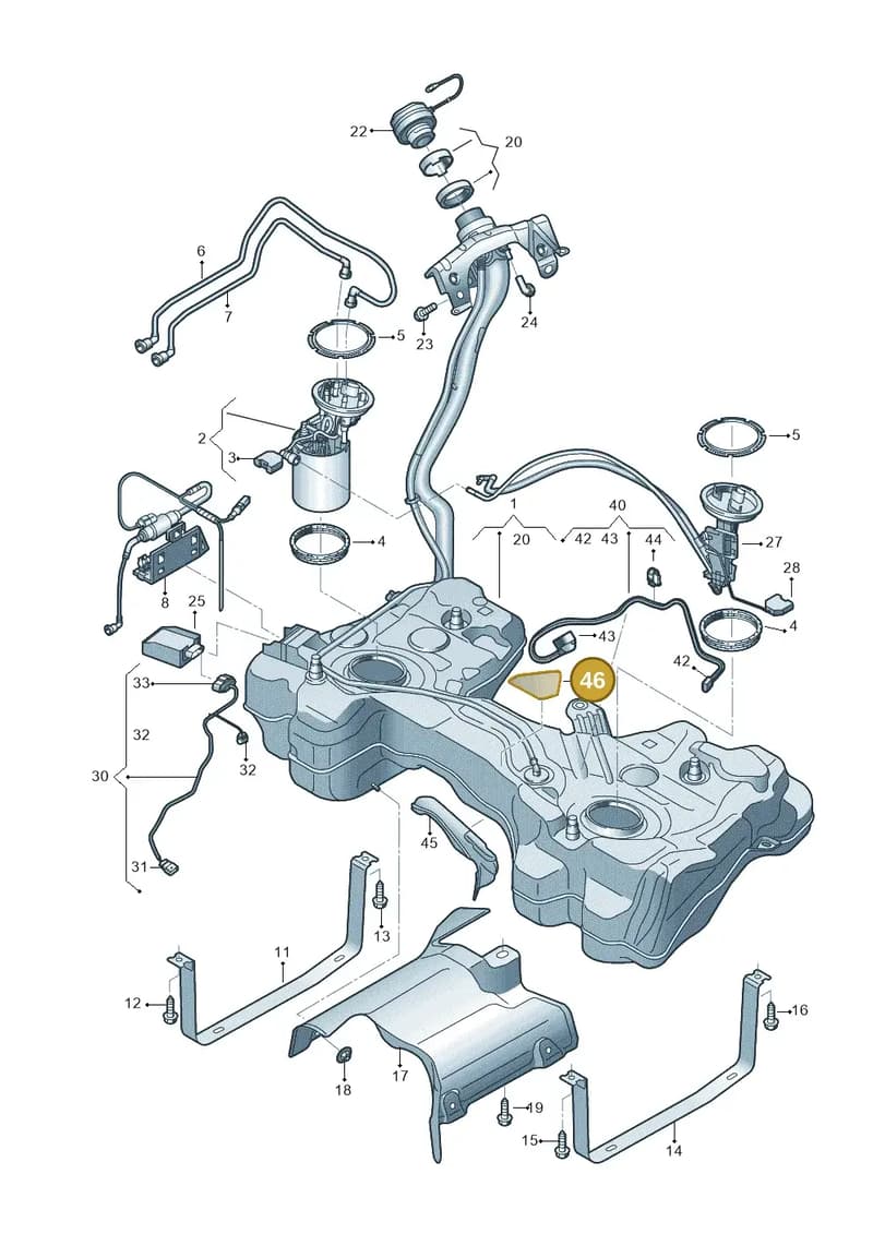 8Y0201963A — Audi A3 Sportback (2019-2025) diagram 596201150, position 46