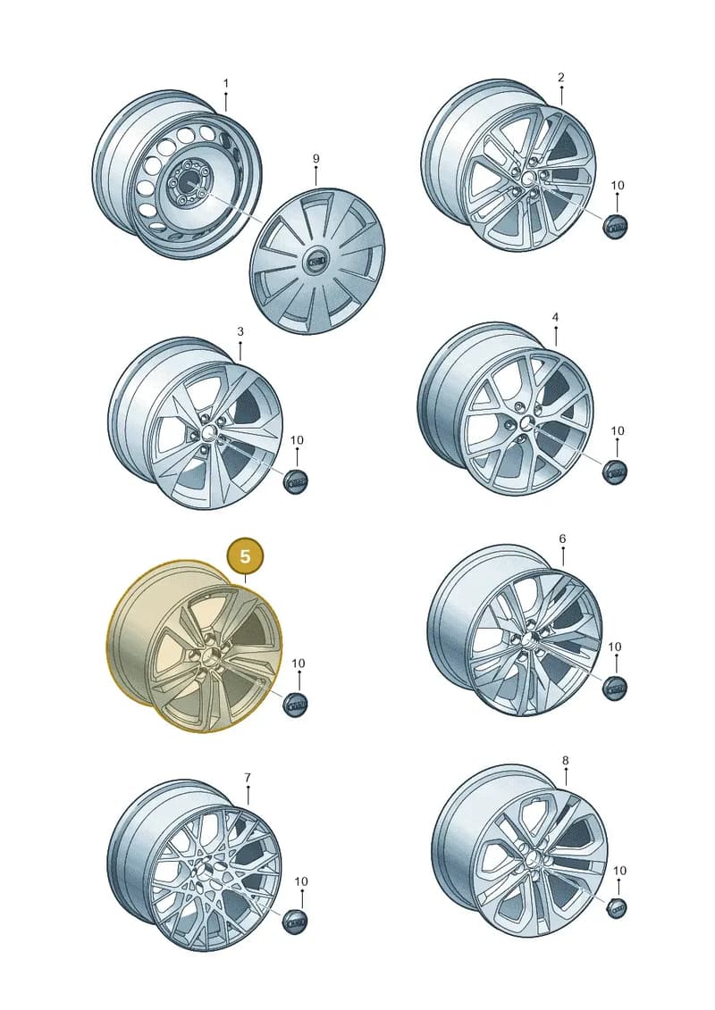 8Y0601025AA — Audi A3 Sportback (2019-2025) diagram 596601300, position 5