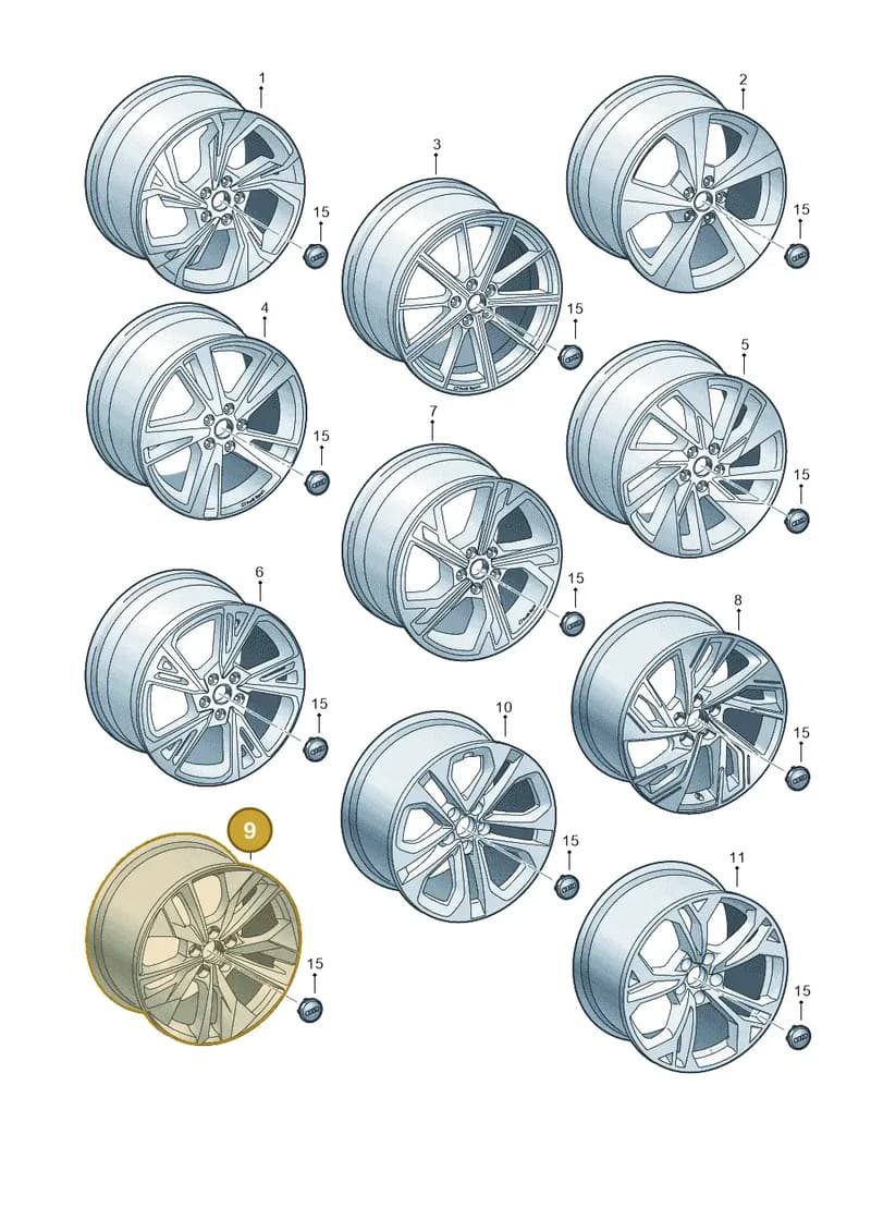 8Y0601025AC — Audi A3 Sportback (2019-2025) diagram 596601800, position 9
