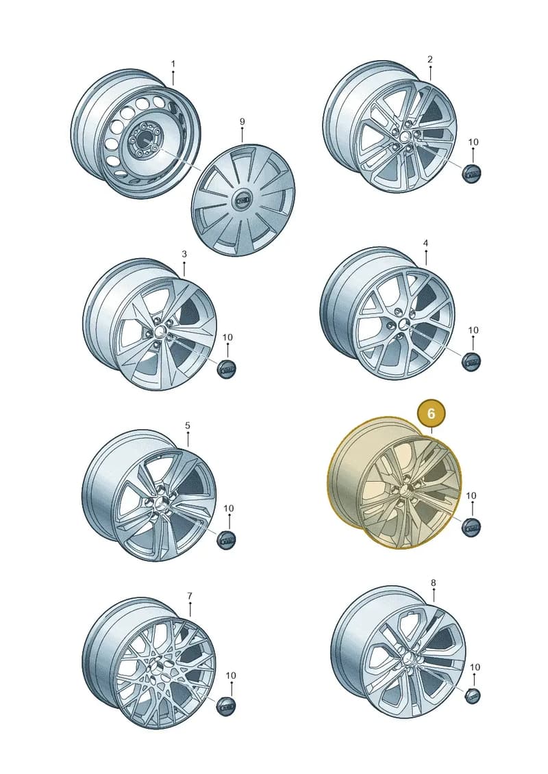 8Y0601025AC — Audi A3 Sportback (2019-2025) diagram 596601300, position 6