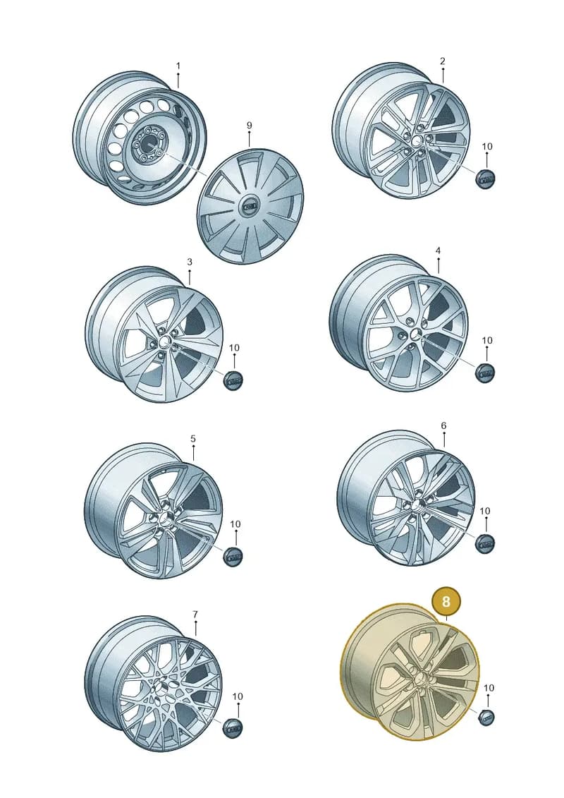 8Y0601025CE — Audi A3 Sportback (2019-2025) diagram 596601300, position 8