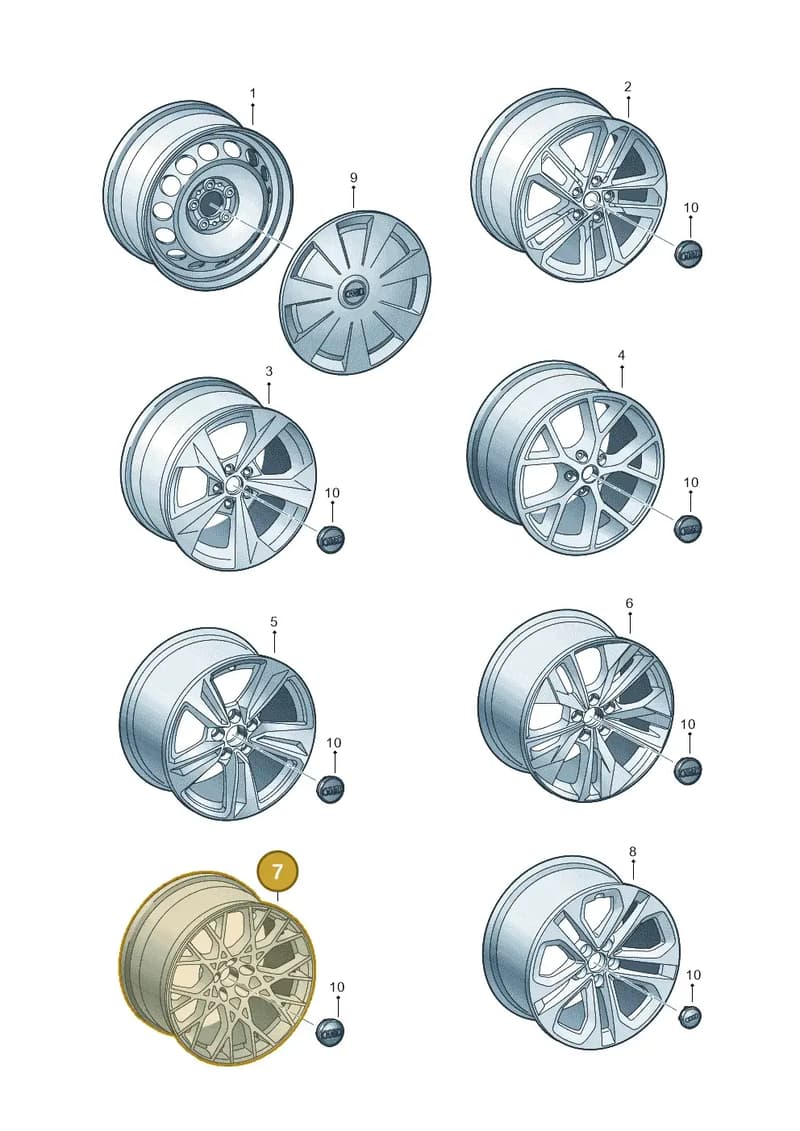 8Y0601025CK — Audi A3 Sportback (2019-2025) diagram 596601300, position 7