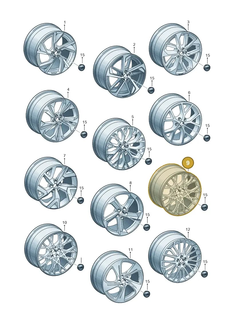 8Y0601025CL — Audi A3 Sportback (2019-2025) diagram 596601900, position 9