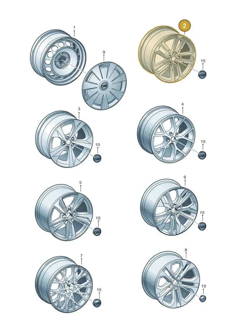 8Y0601025L — Audi A3 Sportback (2019-2025) diagram 596601300, position 2