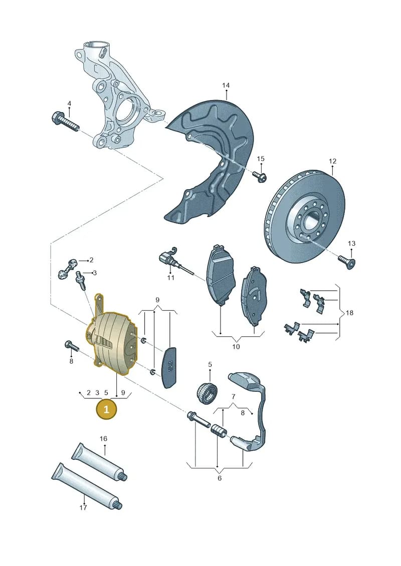 8Y0615124A — Audi A3 Sportback (2019-2025) diagram 596615550, position 1