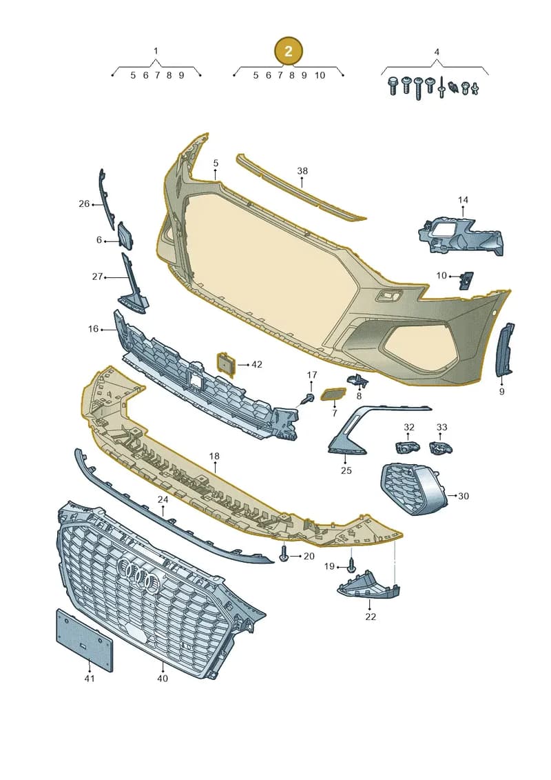 8Y0807065CGRU — Audi A3 Sportback (2019-2025) diagram 596807200, position 2