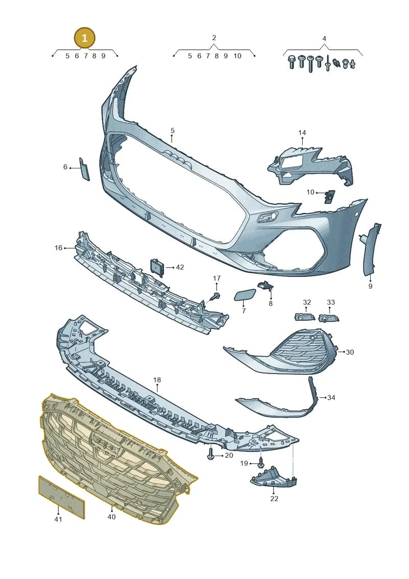 8Y0807065FGRU — Audi A3 Sportback (2019-2025) diagram 596807250, position 1