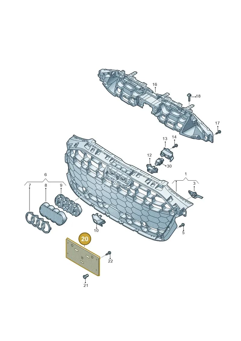 8Y0807287E — Audi A3 Sportback (2019-2025) diagram 596853350, position 20