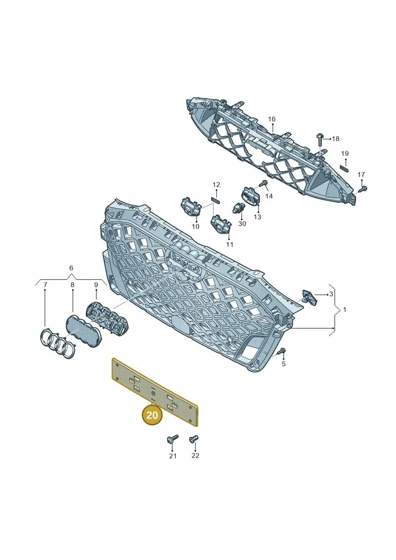 8Y0807287G — Audi A3 Sportback (2019-2025) diagram 596853675, position 20