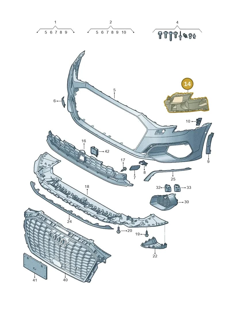 8Y0807319 — Audi A3 Sportback (2019-2025) diagram 596807100, position 14