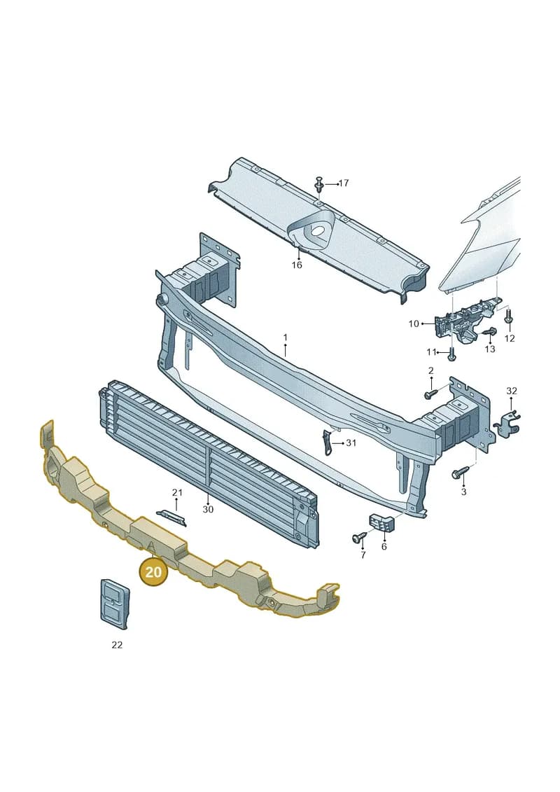 8Y0807550 — Audi A3 Sportback (2019-2025) diagram 596807000, position 20
