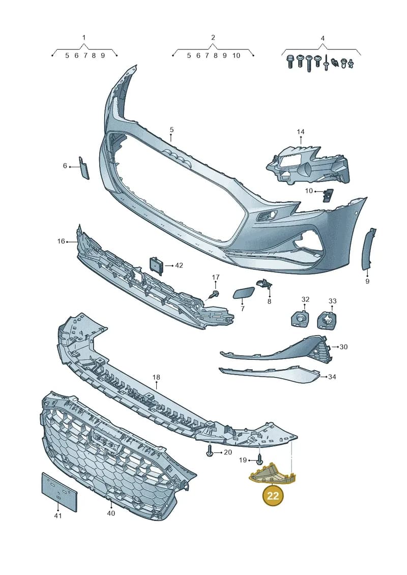 8Y0807606 — Audi A3 Sportback (2019-2025) diagram 596807150, position 22
