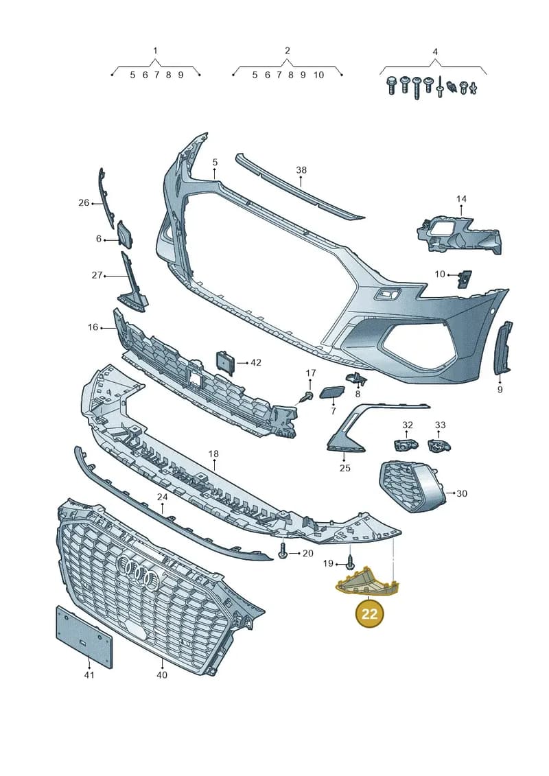 8Y0807606 — Audi A3 Sportback (2019-2025) diagram 596807200, position 22