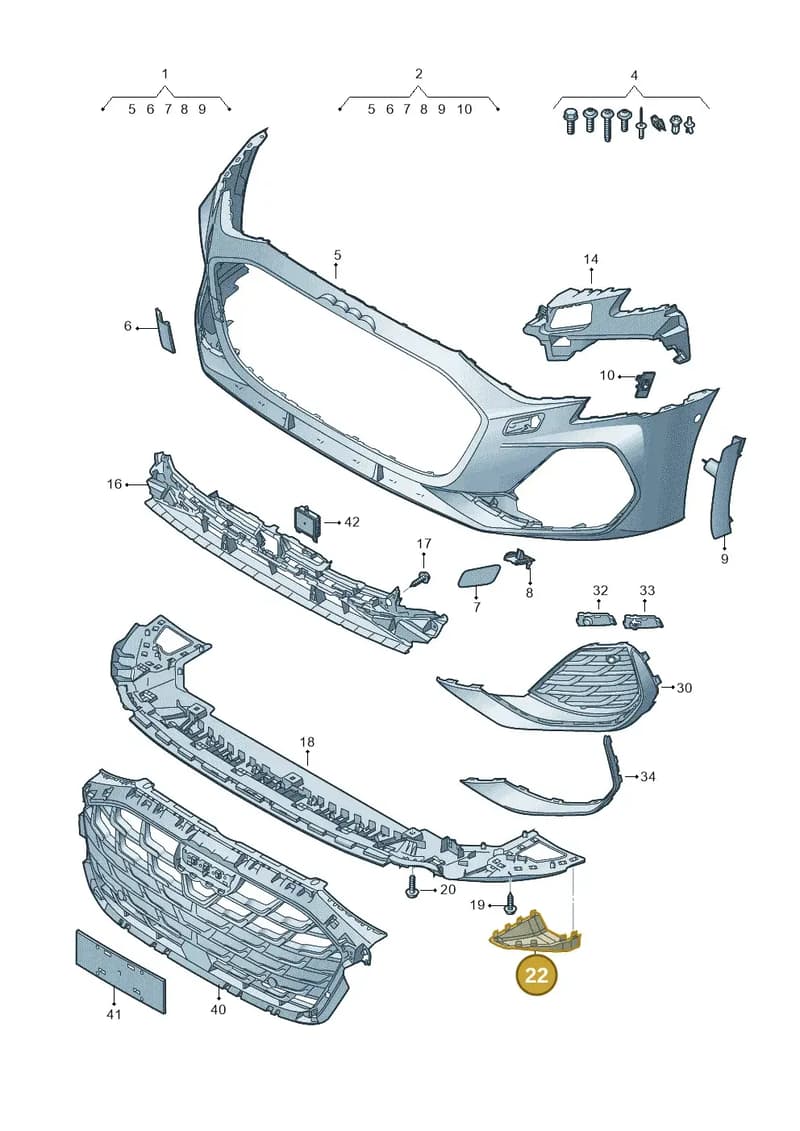 8Y0807606 — Audi A3 Sportback (2019-2025) diagram 596807250, position 22