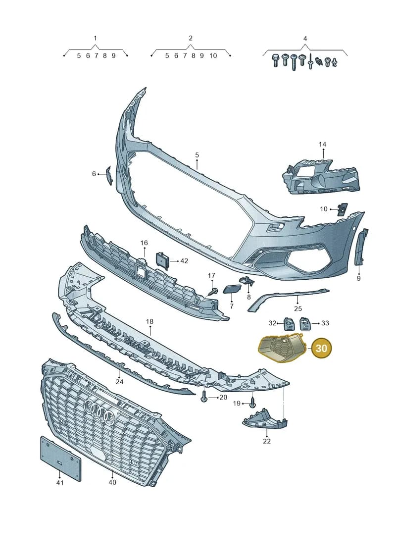 8Y0807681A9B9 — Audi A3 Sportback (2019-2025) diagram 596807100, position 30