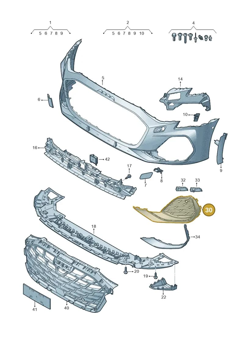 8Y0807682H9B9 — Audi A3 Sportback (2019-2025) diagram 596807250, position 30
