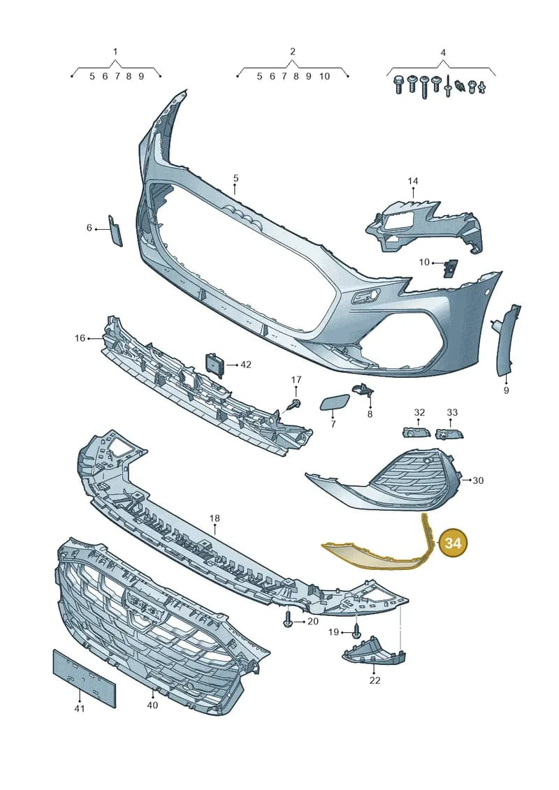 8Y0807954B9EL — Audi A3 Sportback (2019-2025) diagram 596807250, position 34