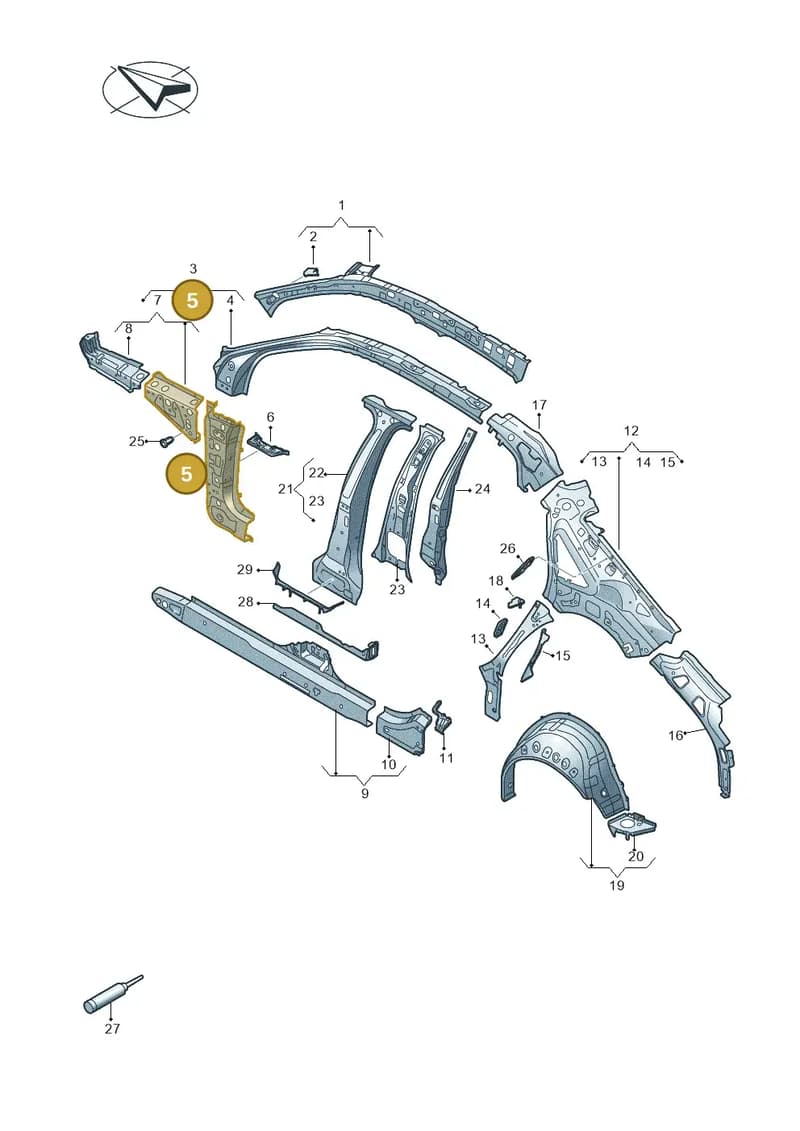 8Y0809056 — Audi A3 Sportback (2019-2025) diagram 596809010, position 5