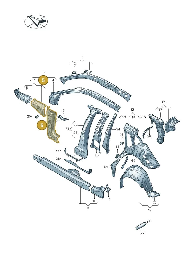 8Y0809056 — Audi A3 Sportback (2019-2025) diagram 596809000, position 5