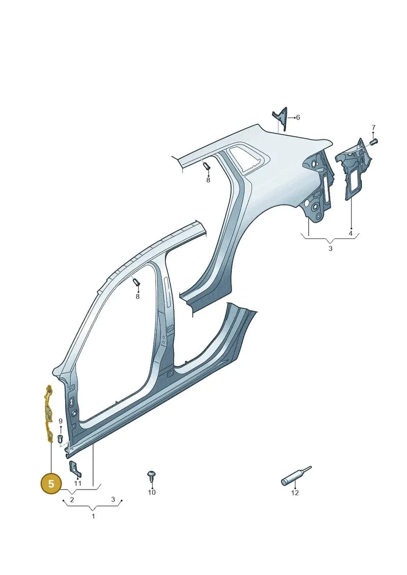 8Y0809075 — Audi A3 Sportback (2019-2025) diagram 596809050, position 5