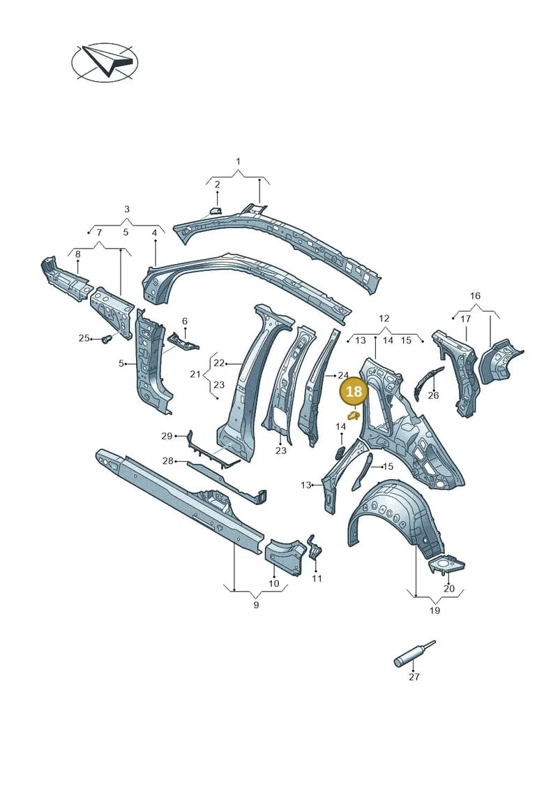 8Y0809647 — Audi A3 Sportback (2019-2025) diagram 596809000, position 18