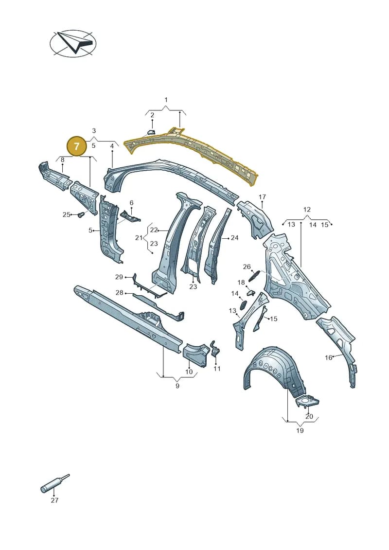 8Y0810135 — Audi A3 Sportback (2019-2025) diagram 596809010, position 7