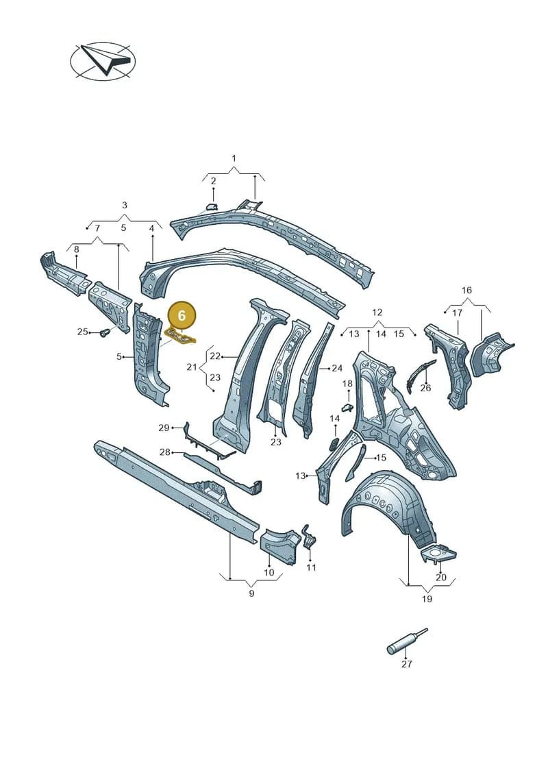 8Y0810241 — Audi A3 Sportback (2019-2025) diagram 596809000, position 6