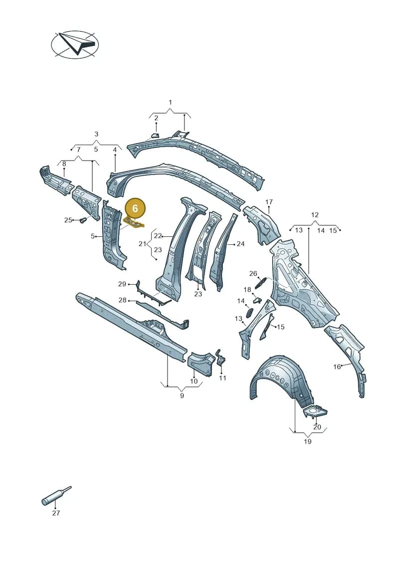8Y0810242 — Audi A3 Sportback (2019-2025) diagram 596809010, position 6