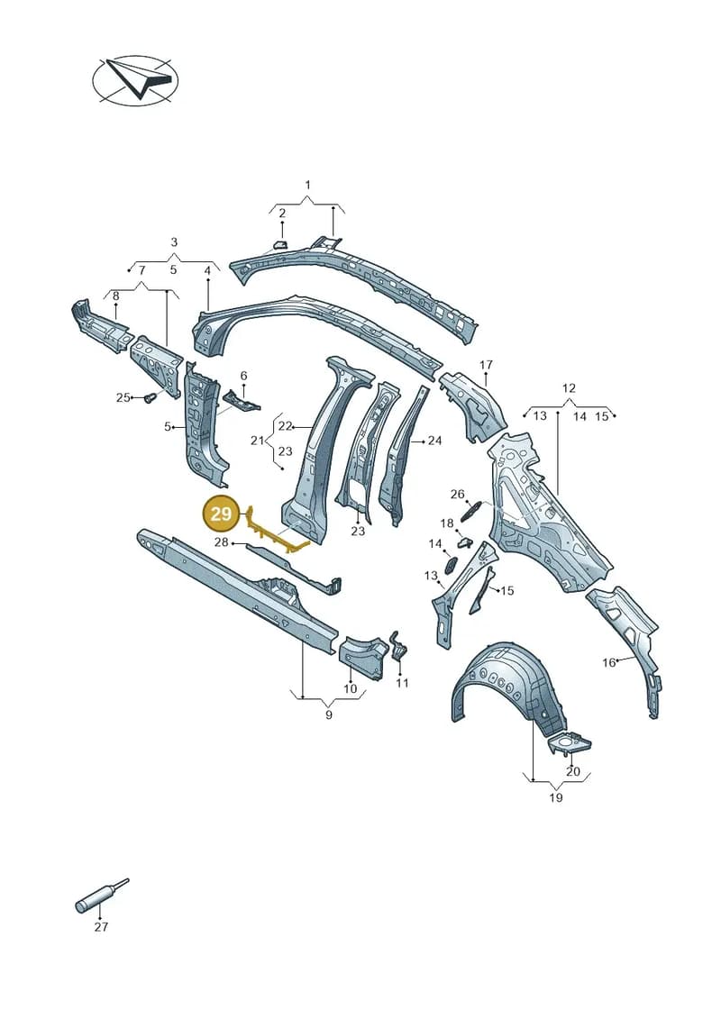 8Y0810261 — Audi A3 Sportback (2019-2025) diagram 596809010, position 29