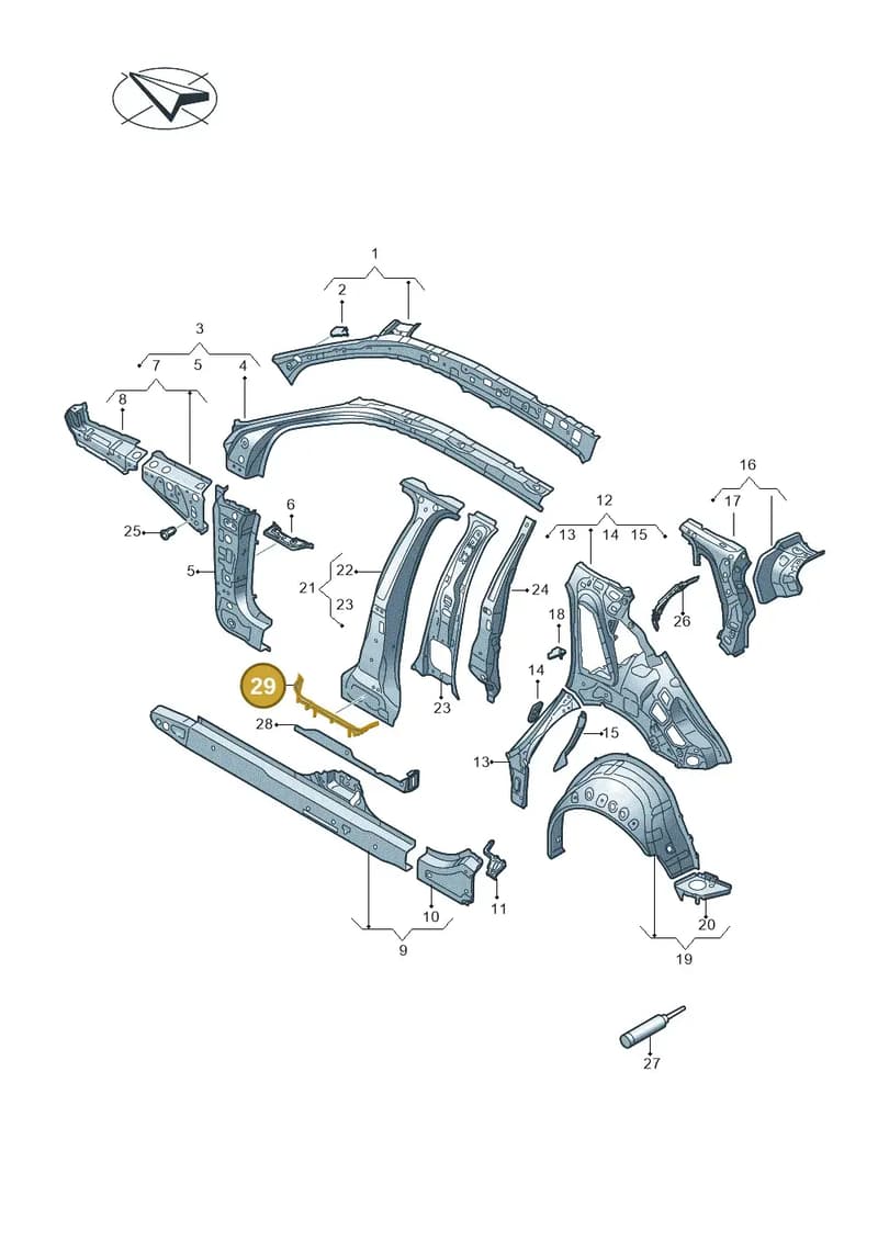 8Y0810261 — Audi A3 Sportback (2019-2025) diagram 596809000, position 29