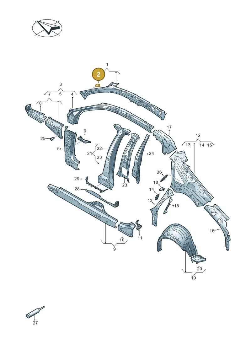 8Y0810375 — Audi A3 Sportback (2019-2025) diagram 596809010, position 2