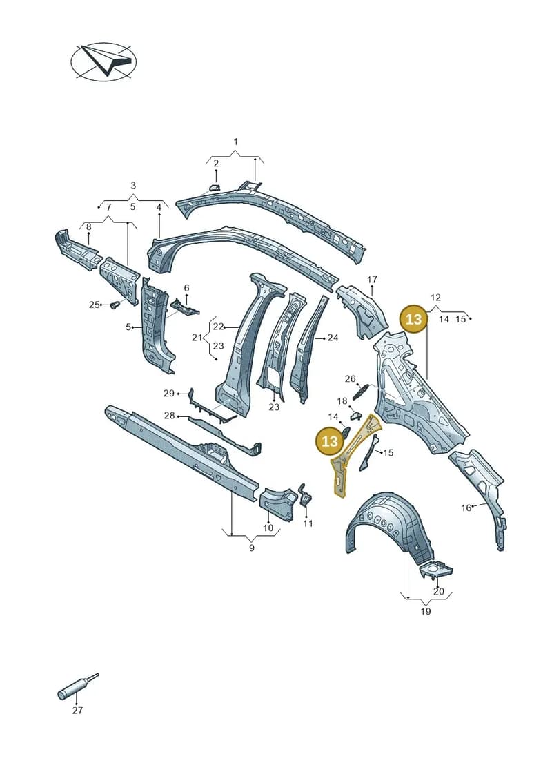 8Y0810422A — Audi A3 Sportback (2019-2025) diagram 596809010, position 13