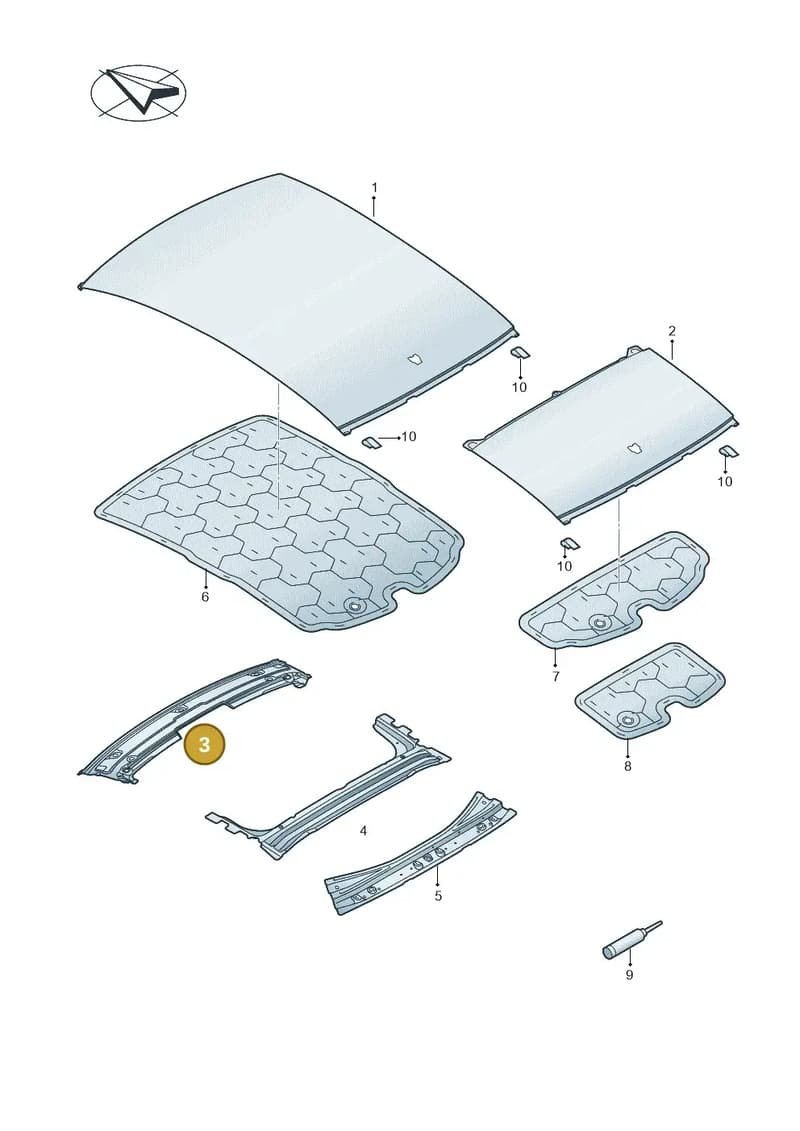 8Y0817519 — Audi A3 Sportback (2019-2025) diagram 596817100, position 3