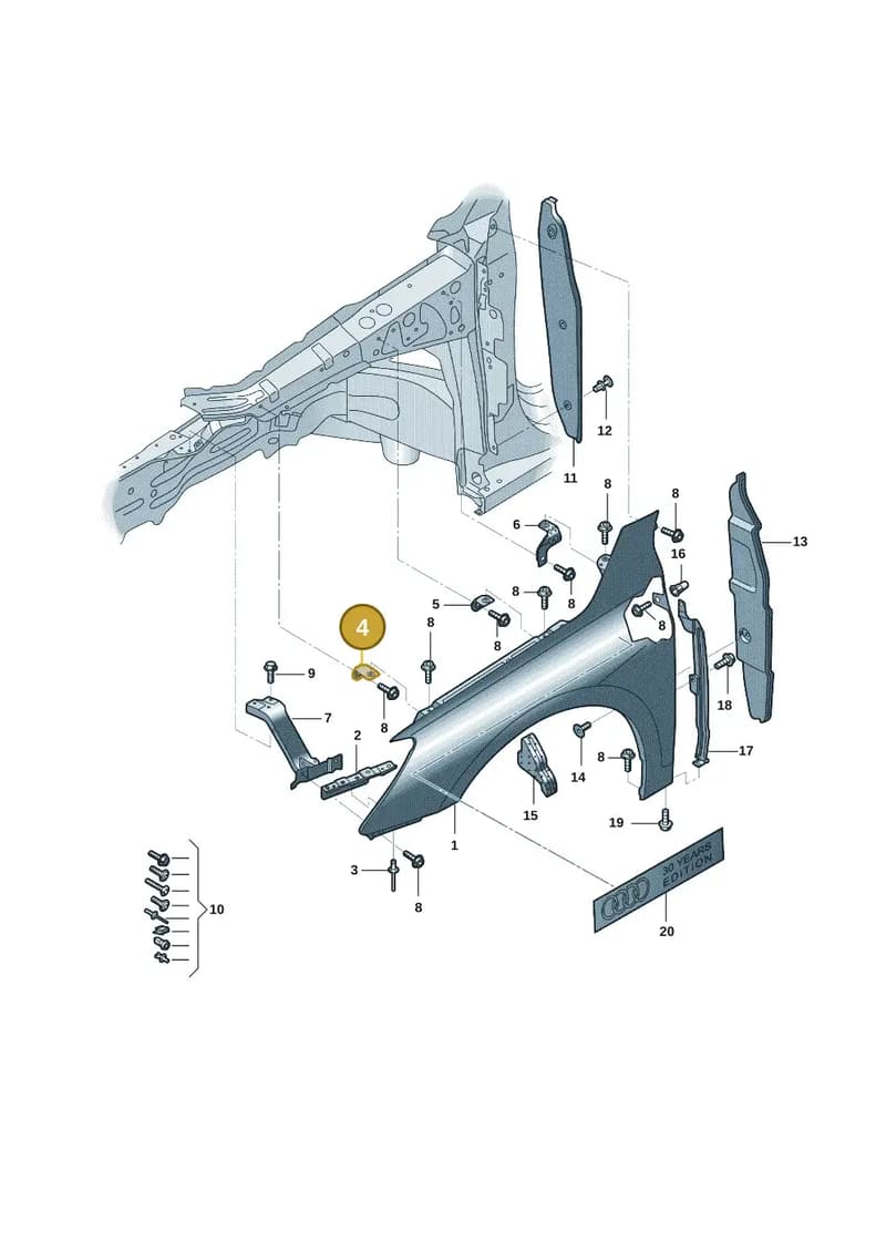 8Y0821467 — Audi A3 (2020-) diagram 8yx821000, position 4
