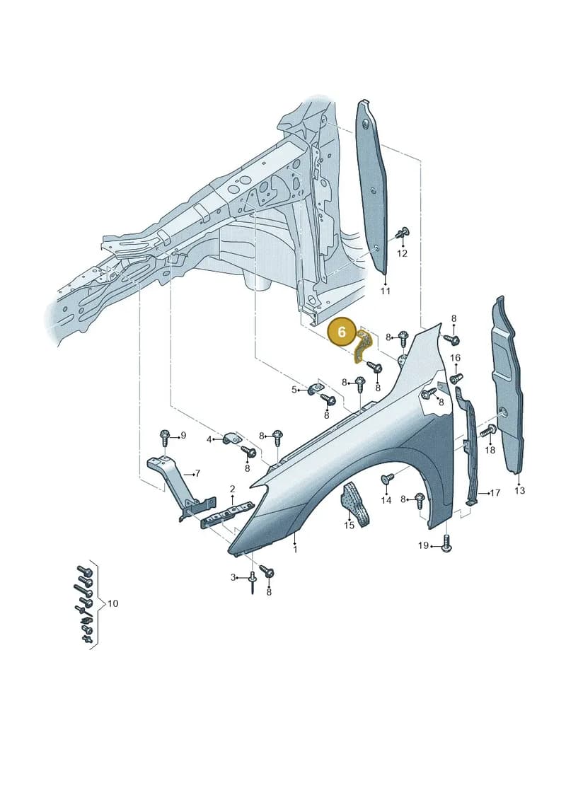 8Y0821471A — Audi A3 Sportback (2019-2025) diagram 596821000, position 6