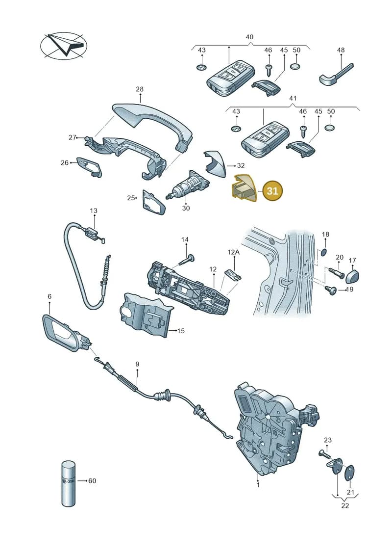 8Y0837167A — Skoda Octavia (2019-2022) diagram 585837000, position 31