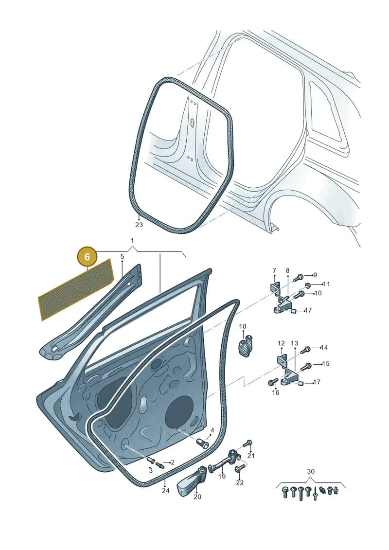 8Y0837805 — Audi A3 Sportback (2019-2025) diagram 596833010, position 6