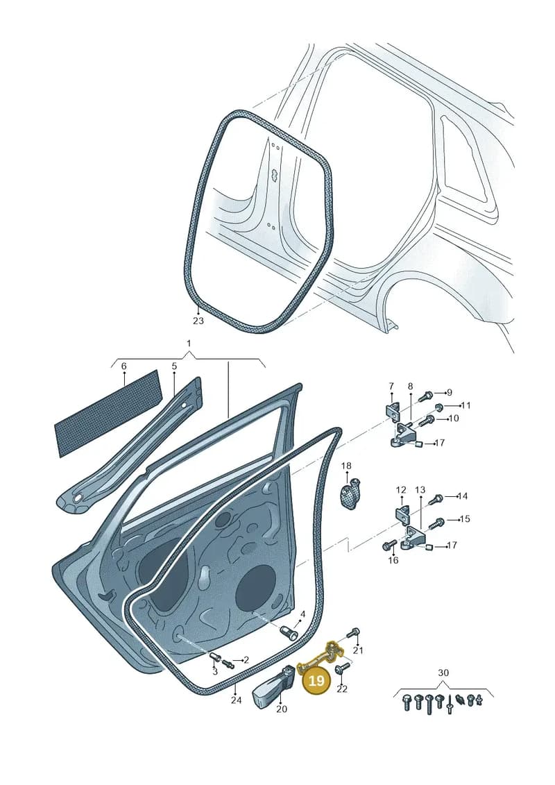 8Y0839249A — Audi A3 Sportback (2019-2025) diagram 596833010, position 19