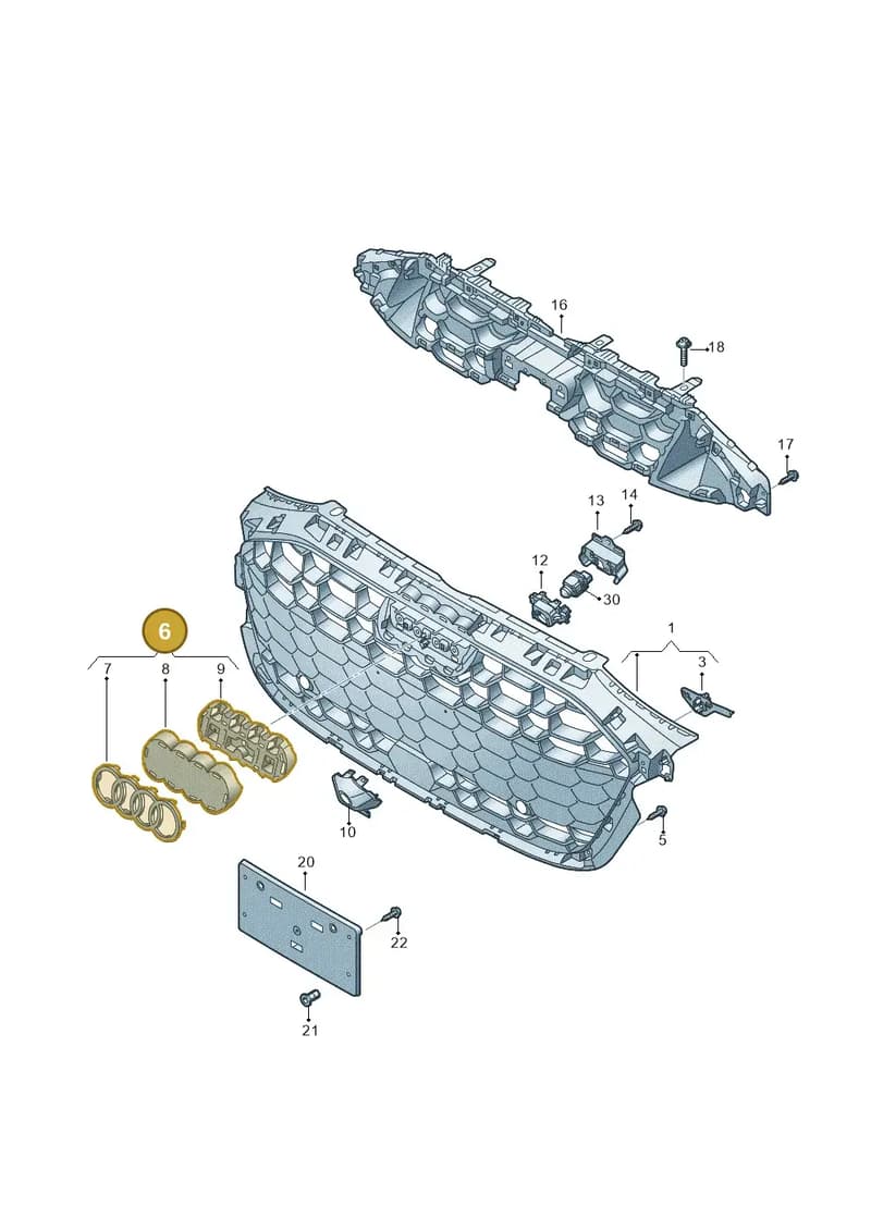 8Y0853600ARU6 — Audi A3 Sportback (2019-2025) diagram 596853350, position 6