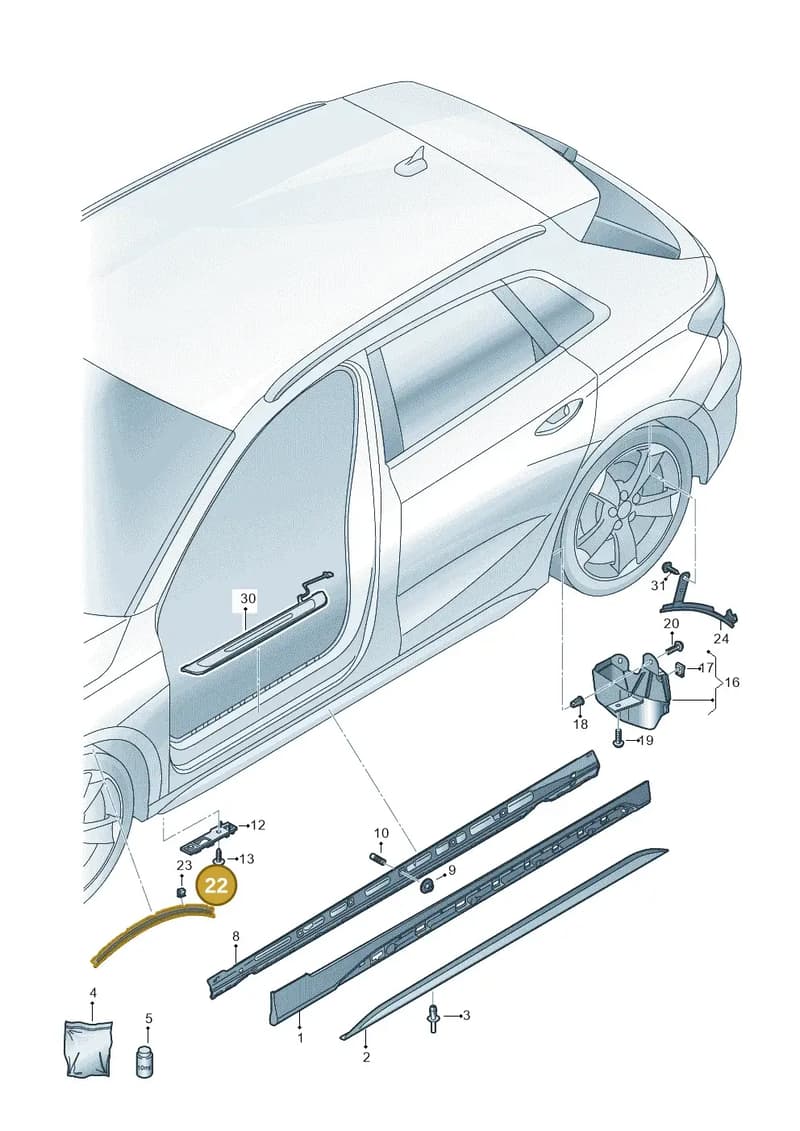 8Y0853718 — Audi A3 Sportback (2019-2025) diagram 596853075, position 22