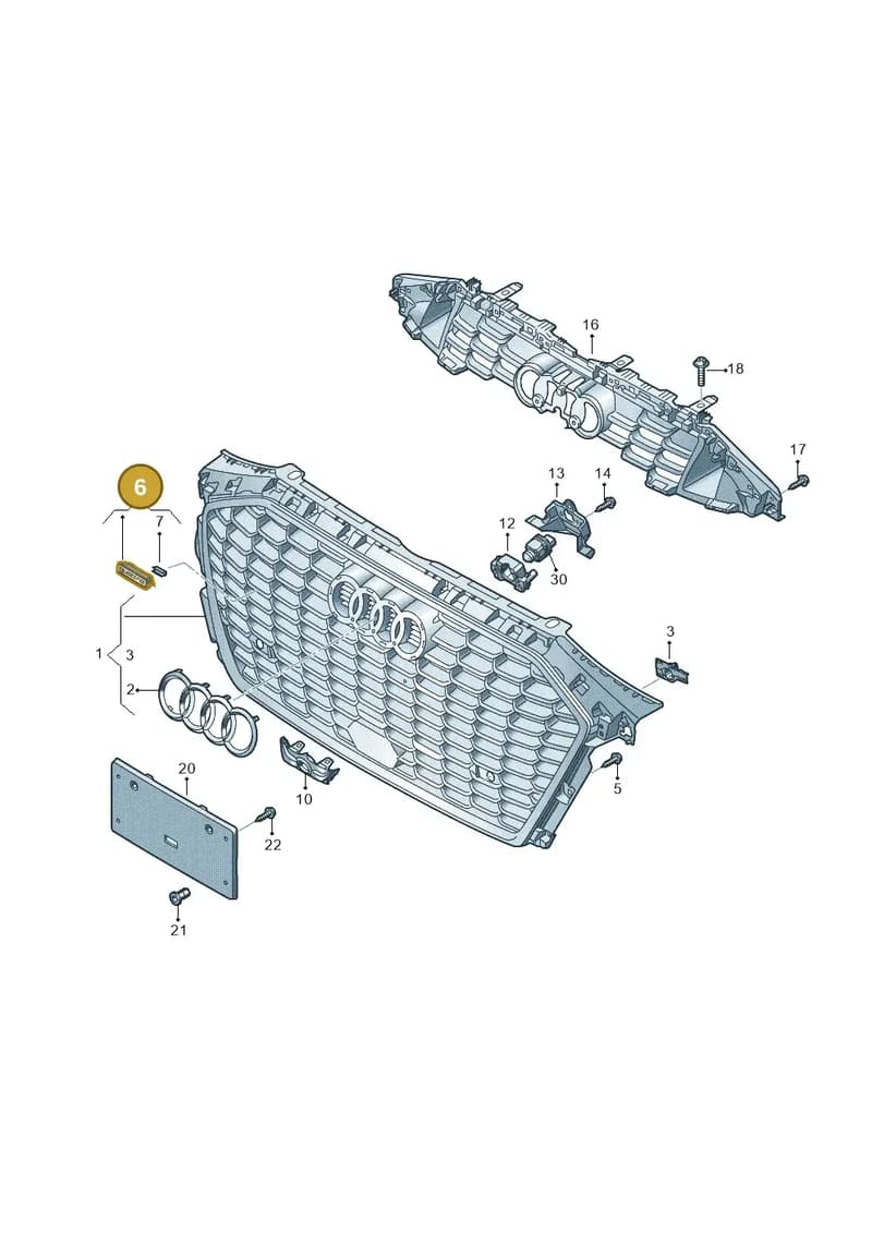 8Y0853736B2ZZ — Audi A3 Sportback (2019-2025) diagram 596853400, position 6