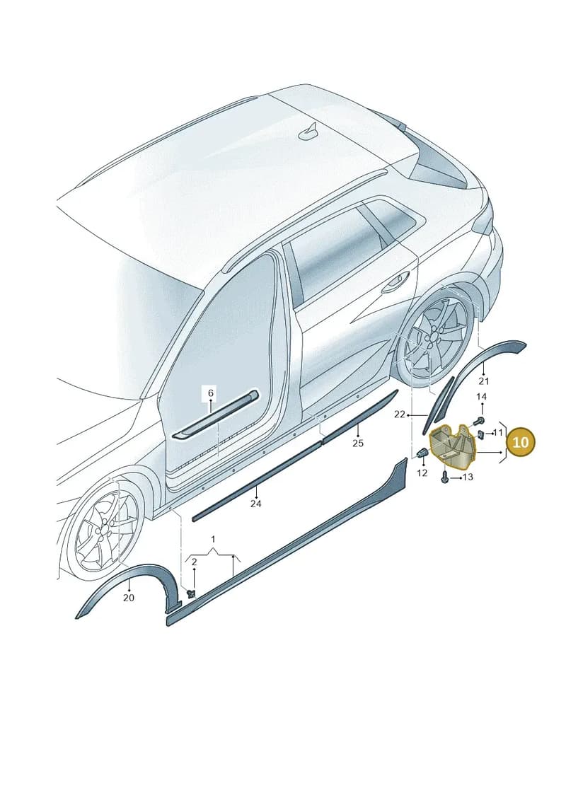 8Y0853833B — Audi A3 Sportback (2019-2025) diagram 596853025, position 10