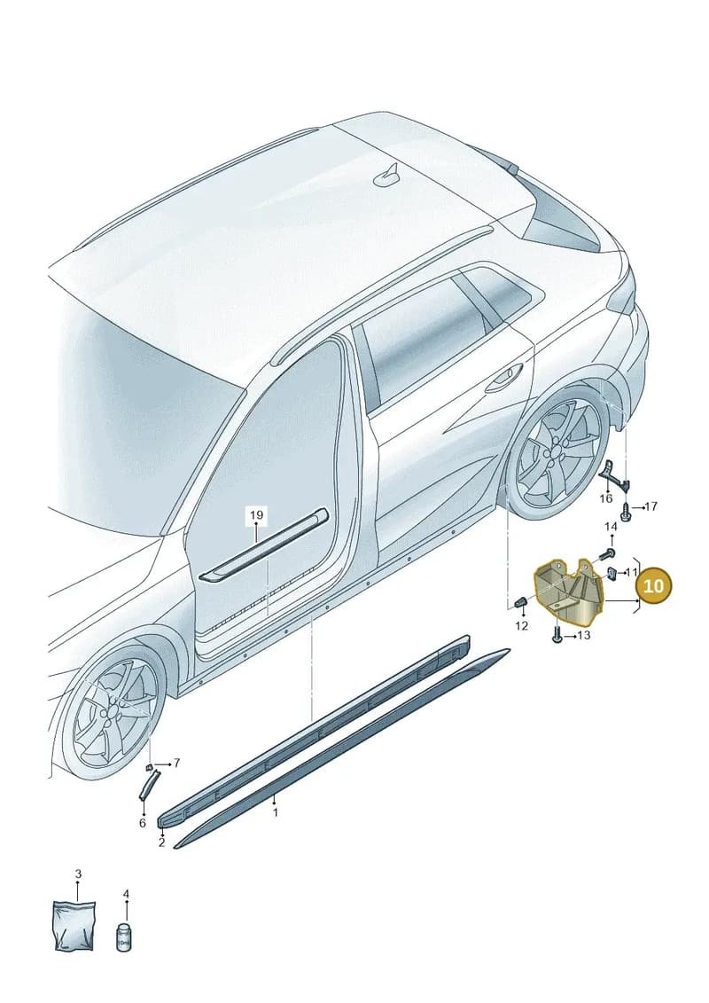 8Y0853833B — Audi A3 Sportback (2019-2025) diagram 596853000, position 10