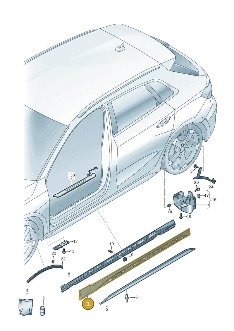 8Y0853859AGRU — Audi A3 Sportback (2019-2025) diagram 596853075, position 1
