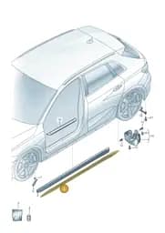 8Y085386016P Audi Side Member Trim (Stainless Steel Look 16P)