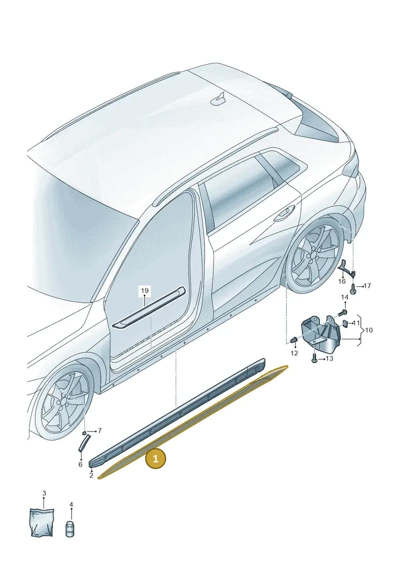 8Y0853860GRU — Audi A3 Sportback (2019-2025) diagram 596853000, position 1