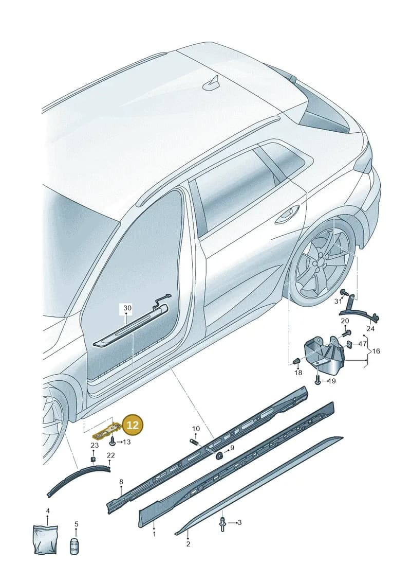 8Y0853922 — Audi A3 Sportback (2019-2025) diagram 596853075, position 12