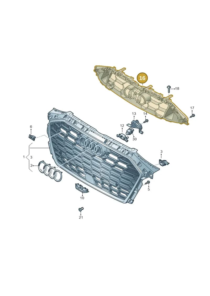 8Y0853949A9B9 — Audi A3 Sportback (2019-2025) diagram 596853500, position 16