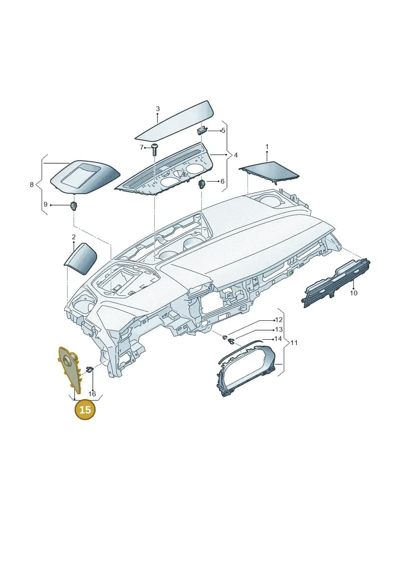 8Y08570864PK — Audi A3 Sportback (2019-2025) diagram 596857150, position 15